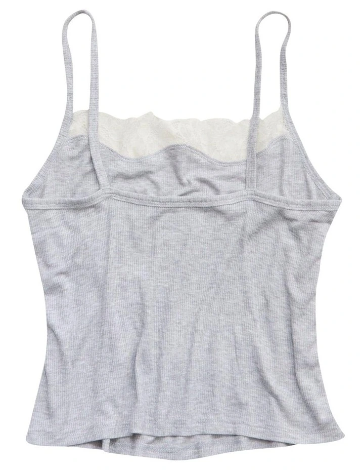 Rie Real Soft Rib Tank in Medium Heather Gray image 3