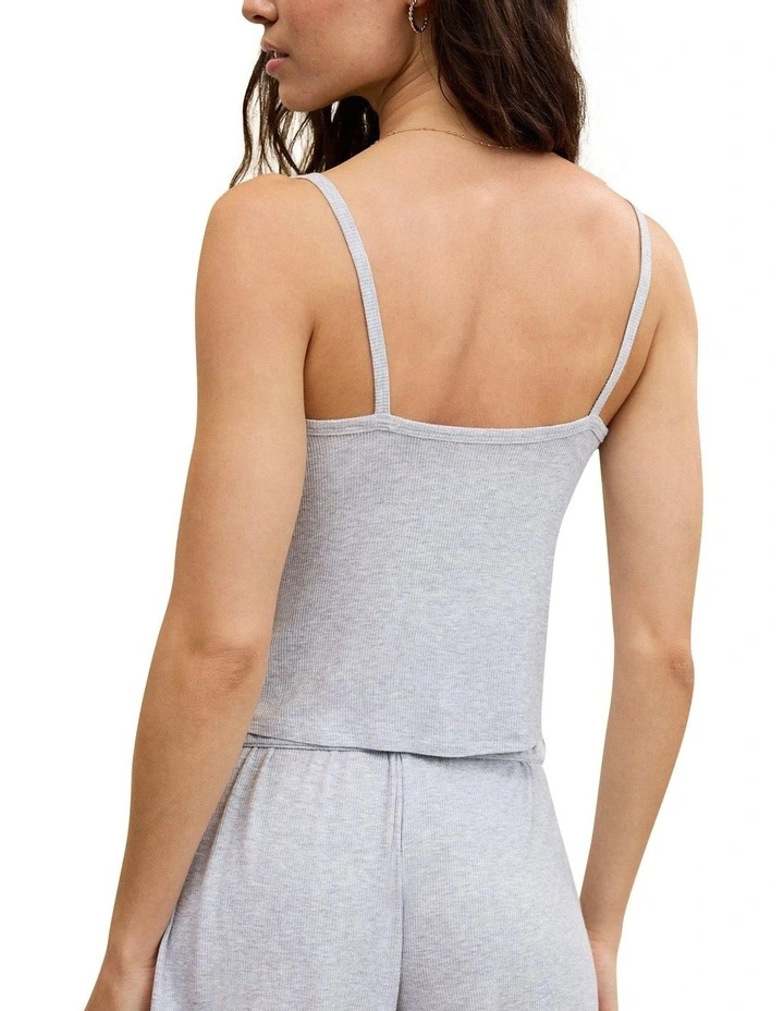 Rie Real Soft Rib Tank in Medium Heather Gray image 4