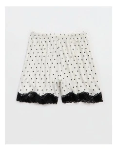 Real Soft Rib Lace Boxer Pyjama in Soft Muslin