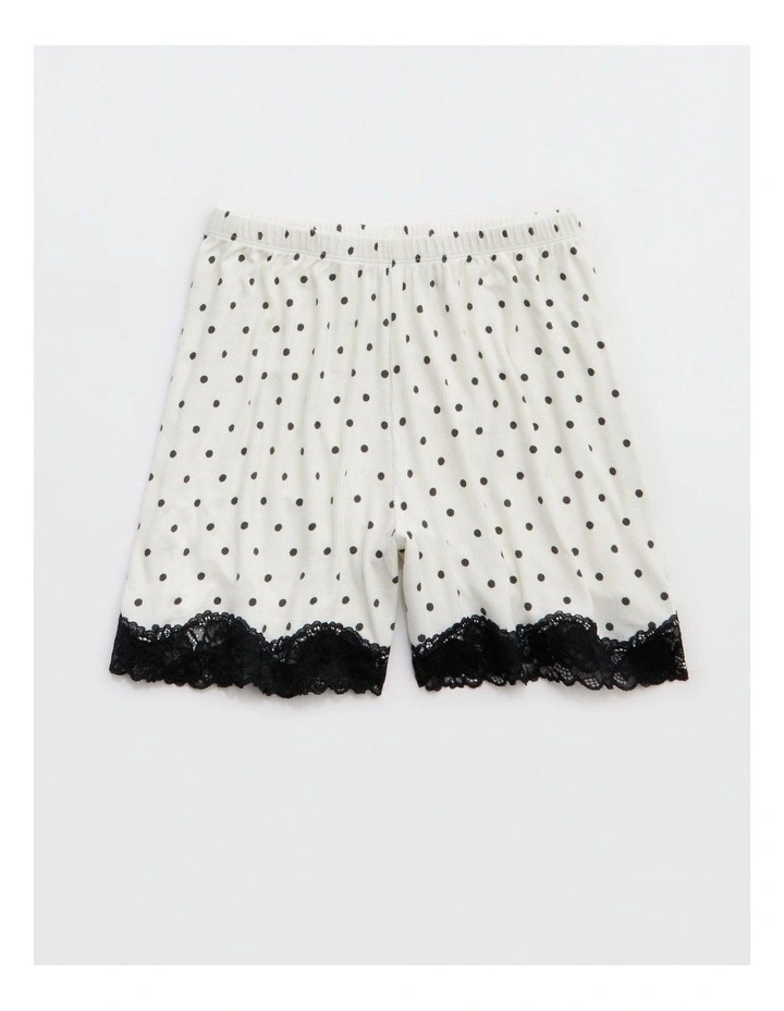 Real Soft Rib Lace Boxer Pyjama in Soft Muslin image 1