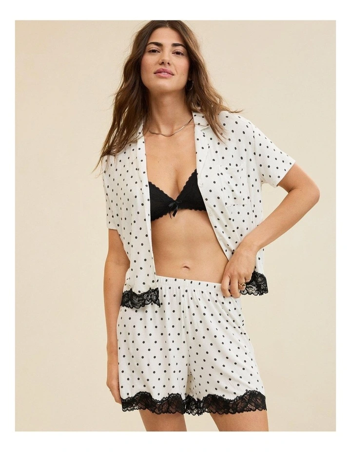 Real Soft Rib Lace Boxer Pyjama in Soft Muslin image 2