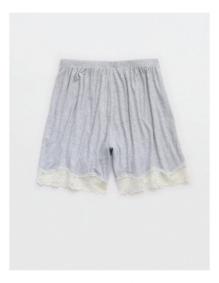 Real Soft Rib Lace Boxer in Medium Heather Gray image 3
