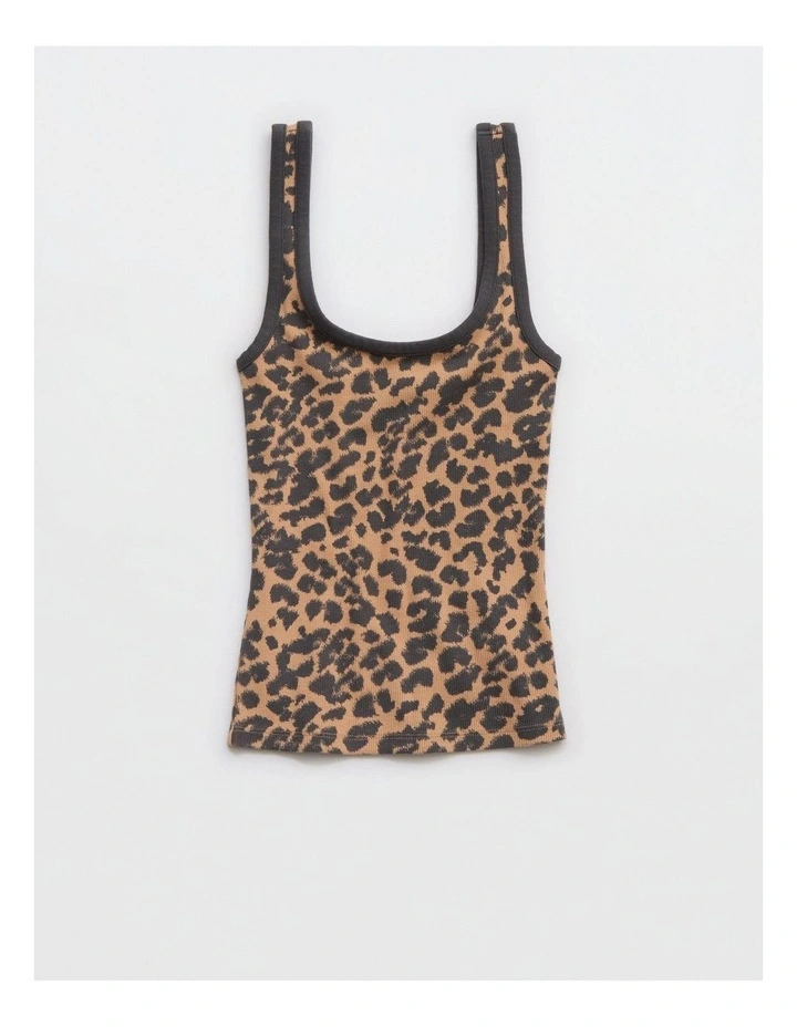 Double Scoop Neck Tank Top in Beach Dune image 1