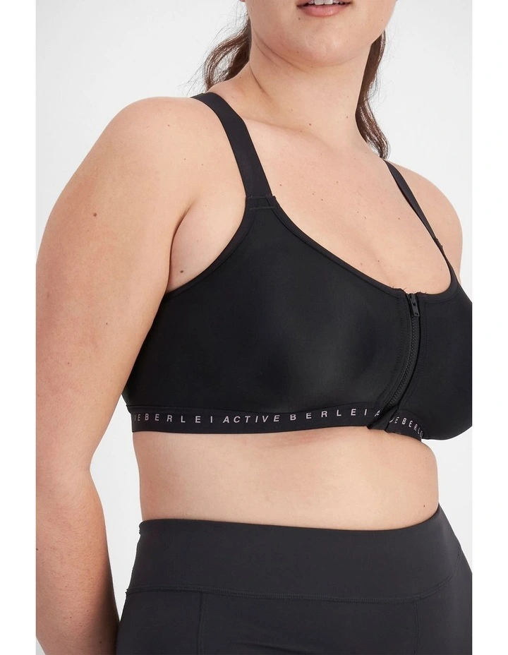 Post Surgery Active Bra In Black image 3