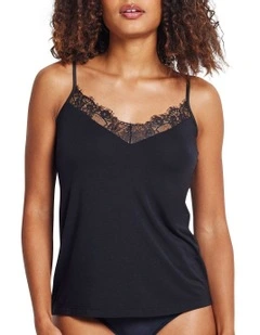 V Neck Lace Cami in Black