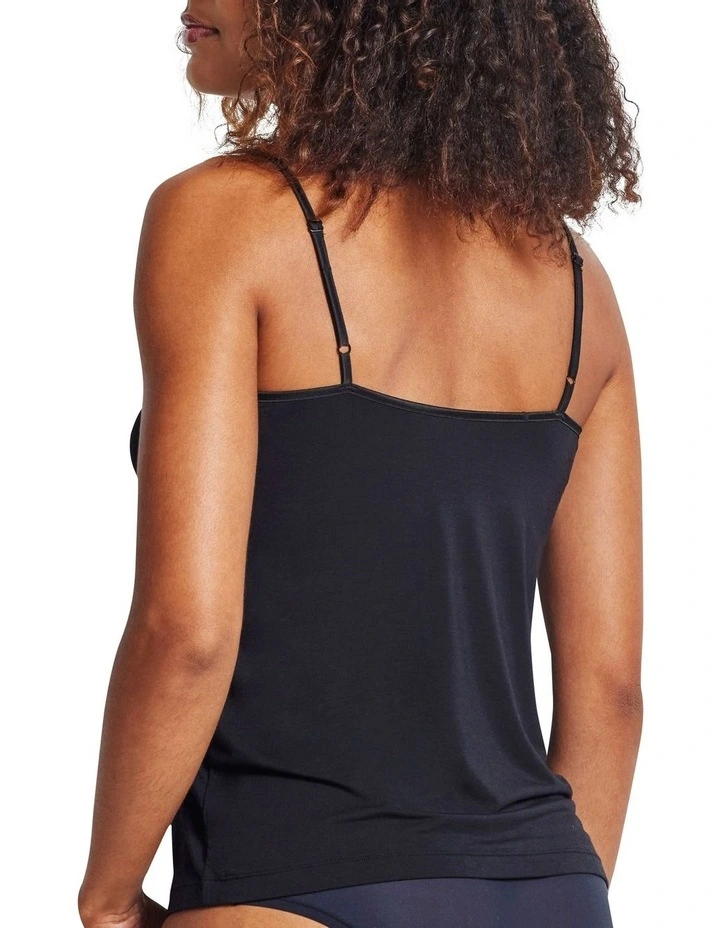 V Neck Lace Cami in Black image 2