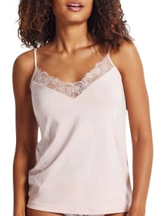 V Neck Lace Cami in Pink