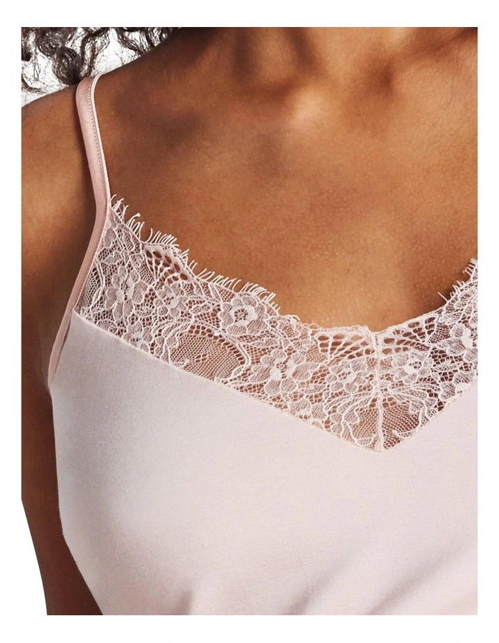 V Neck Lace Cami in Pink image 3