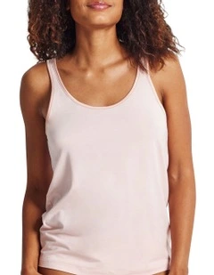 Wide Strap Satin Trim Cami in Pink