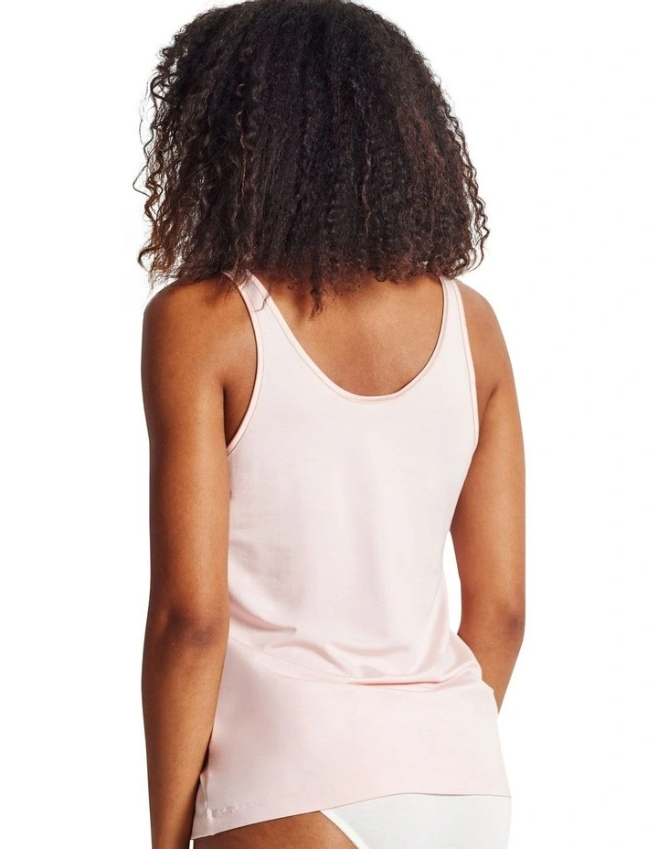 Wide Strap Satin Trim Cami in Pink image 2