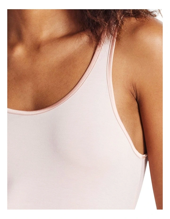 Wide Strap Satin Trim Cami in Pink image 3