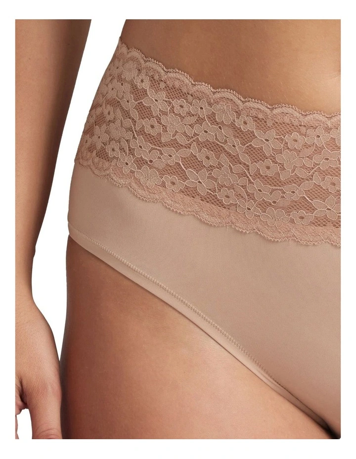 Glowlights Hi Rise Brief in Beige image 2