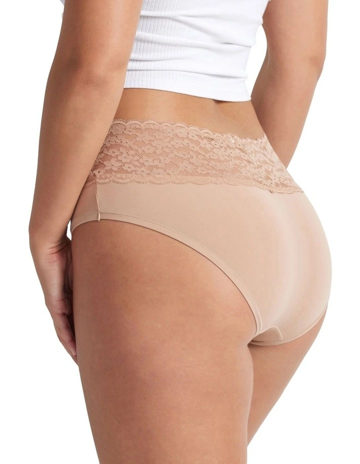 Glowlights Hi Rise Brief in Beige image 3