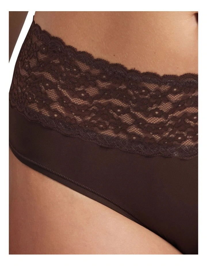 Glowlights Hi Rise Brief in Brown image 2