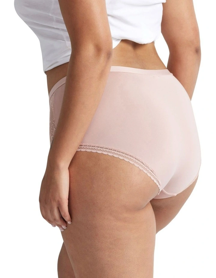Elevated Lace And Micro Full Brief in Pink image 2