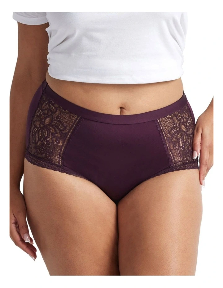 Elevated Lace And Micro Full Brief in Purple image 1
