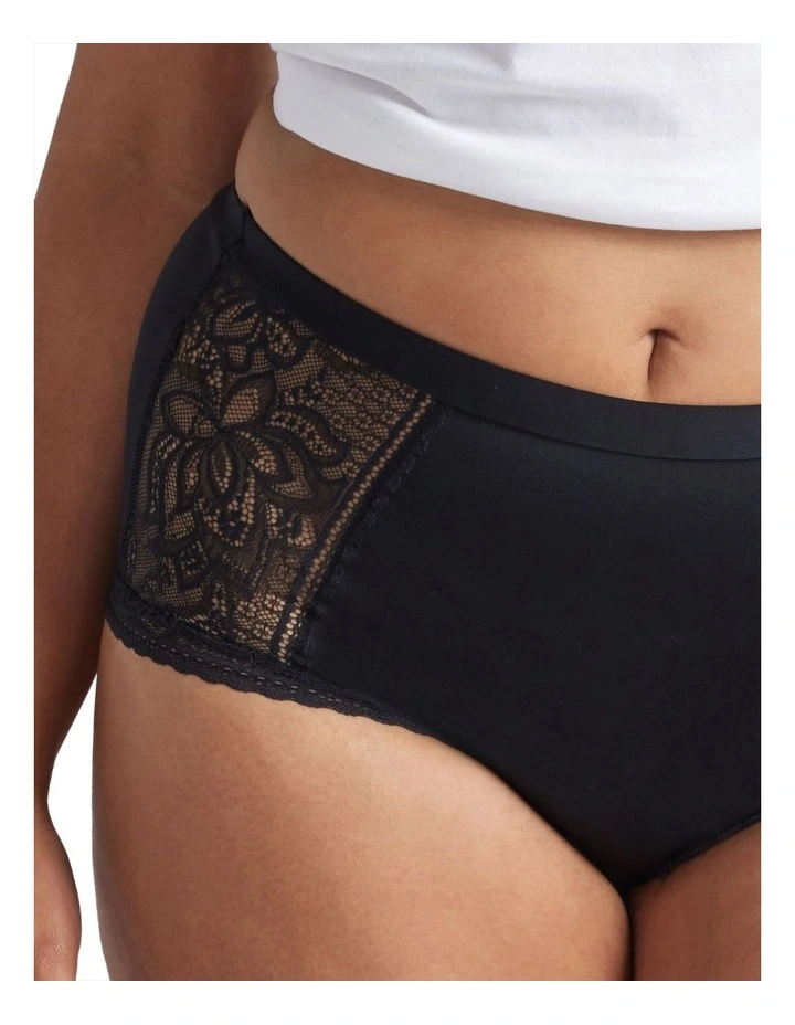 Elevated Lace And Micro Full Brief in Black image 2