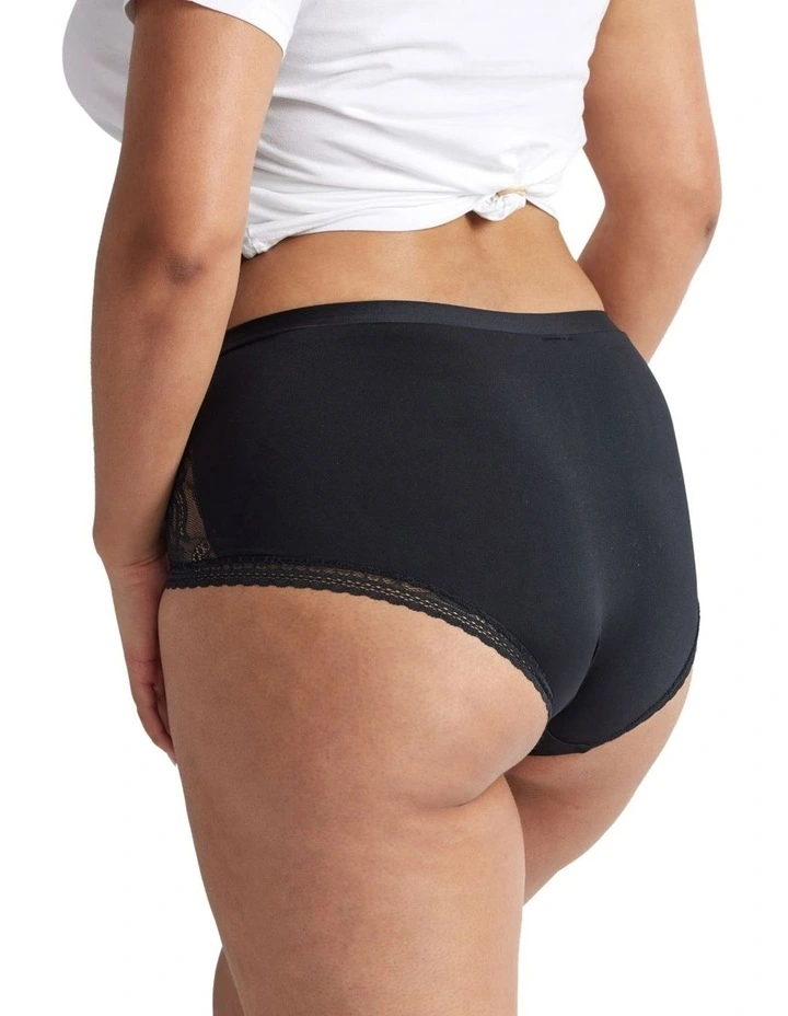 Elevated Lace And Micro Full Brief in Black image 3