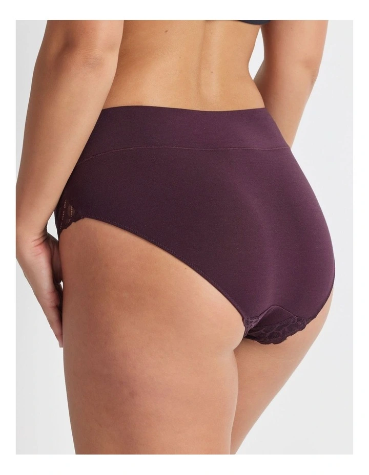 Comfort Band Lace Trim Mid Rise Brief in Purple image 3
