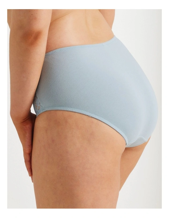 Lace Strech Cotton Brief 2 Pack in Black And Winter Sky image 3
