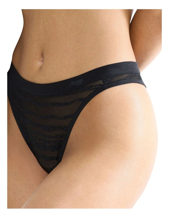 Free Evolve Lace String in Black image 3