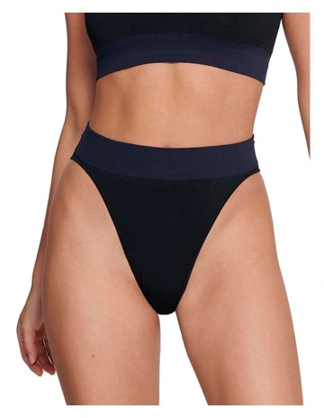 Ever Infused Aloe High Leg Brief in Black