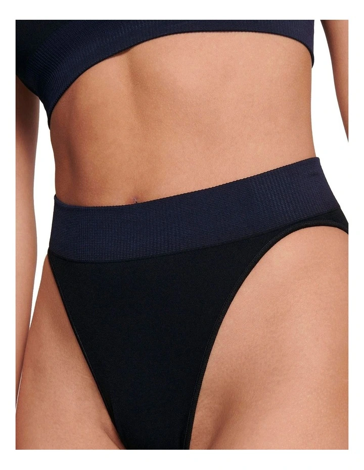 Ever Infused Aloe High Leg Brief in Black image 3