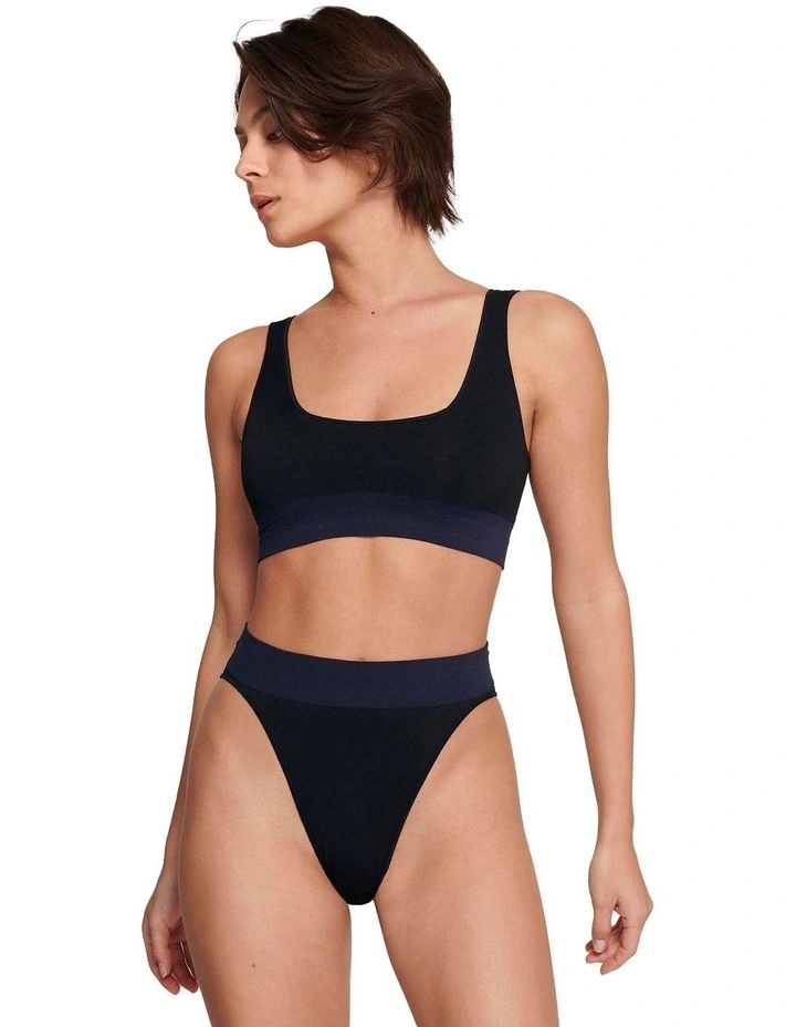 Ever Infused Aloe High Leg Brief in Black image 4