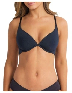 Cotton Plunge Bra in Black