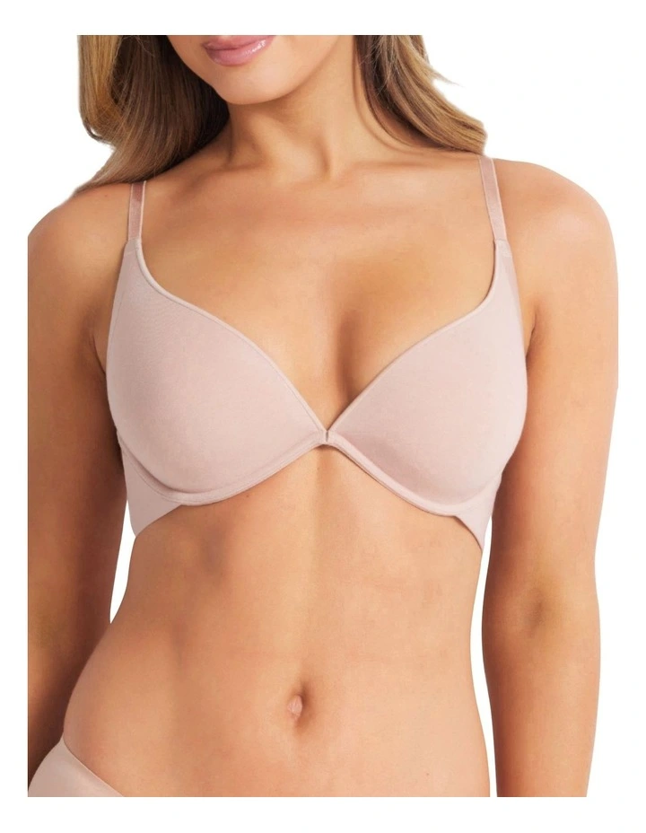 Cotton Plunge Bra in Cappucino image 1