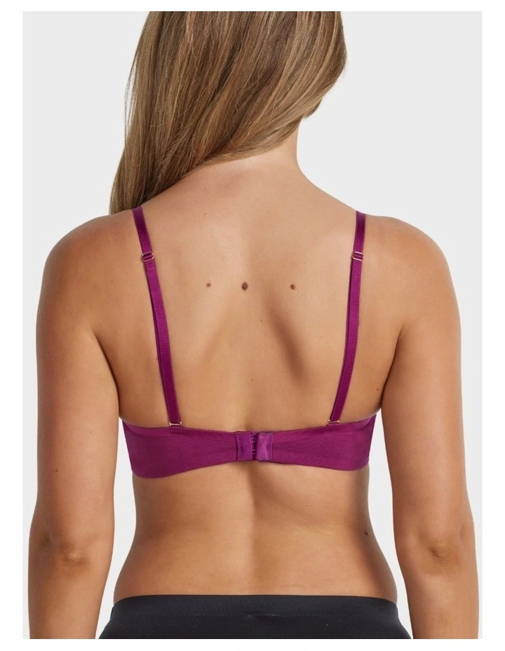 Cotton Plunge Bra in Plum image 3