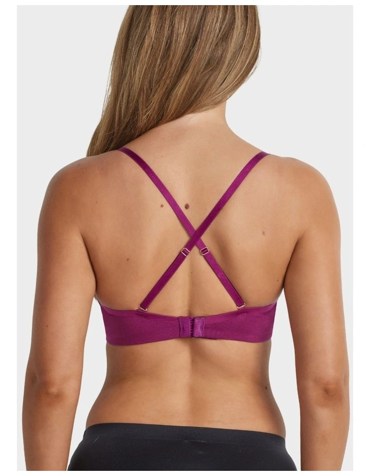 Cotton Plunge Bra in Plum image 4