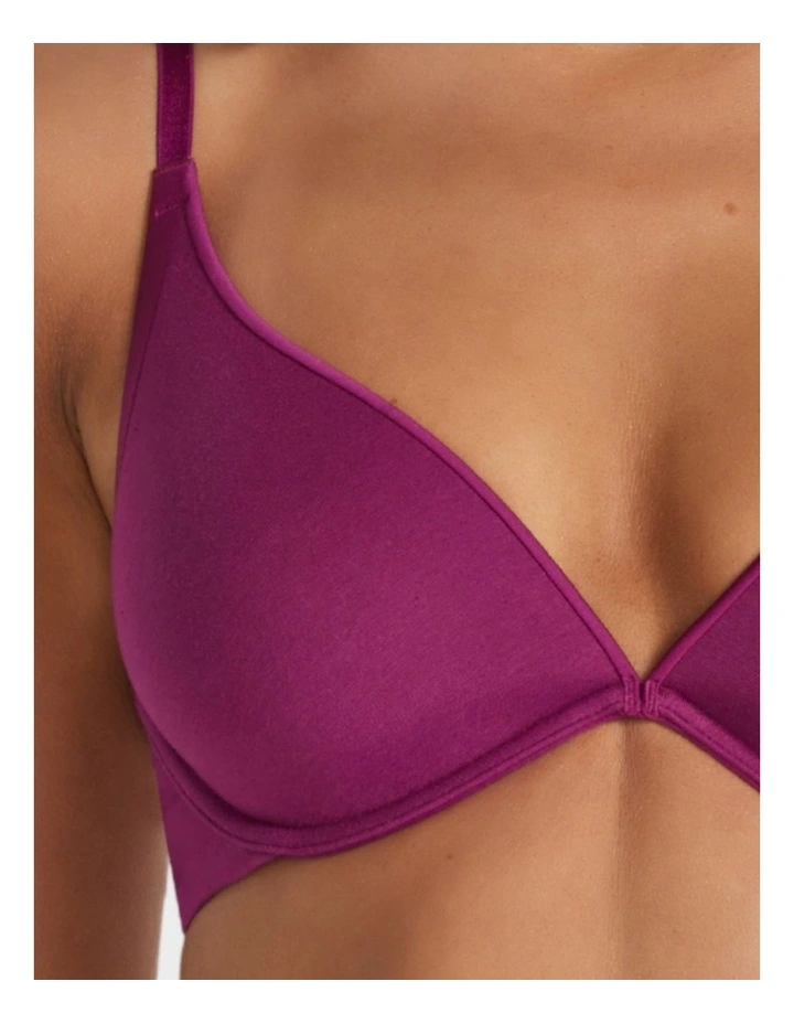 Cotton Plunge Bra in Plum image 5