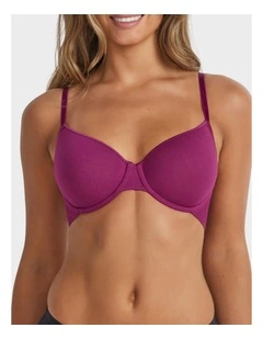 Cotton Full Coverage Bra in Plum