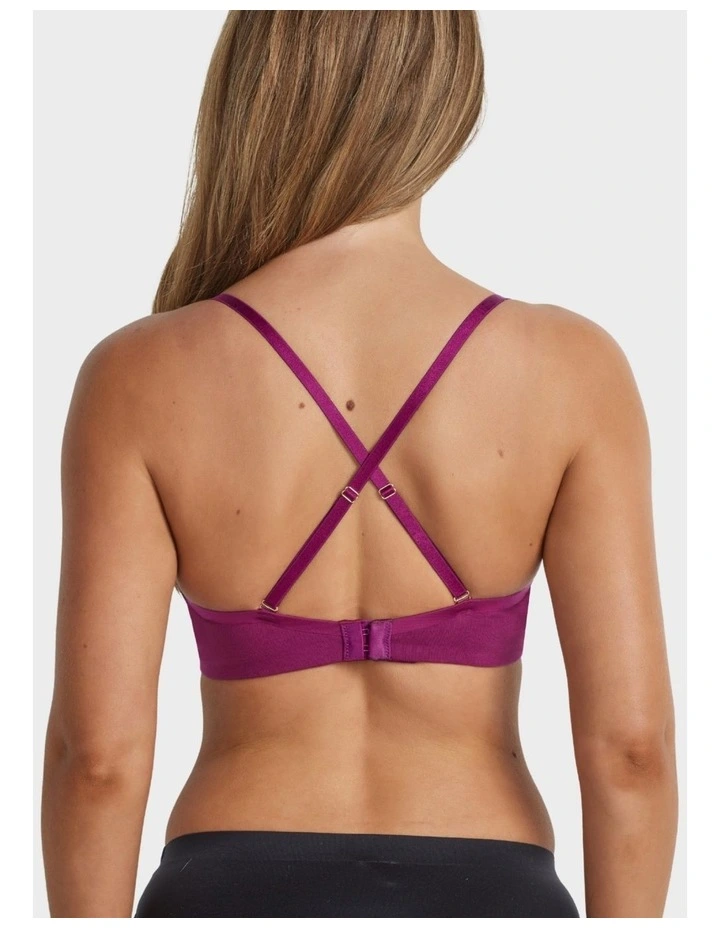 Cotton Full Coverage Bra in Plum image 3