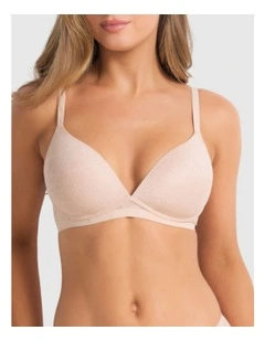 Weightless Wireless Plunge Bra in Caramel