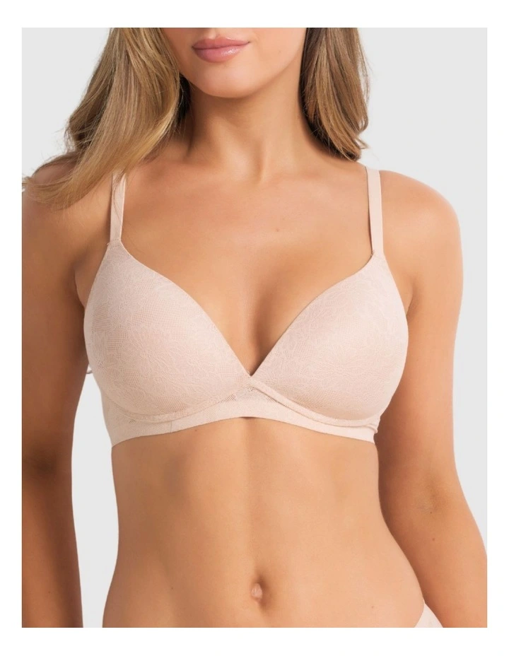 Weightless Wireless Plunge Bra in Caramel image 1