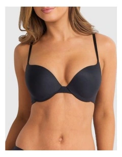 Attitude Push Up Plunge Bra in Black