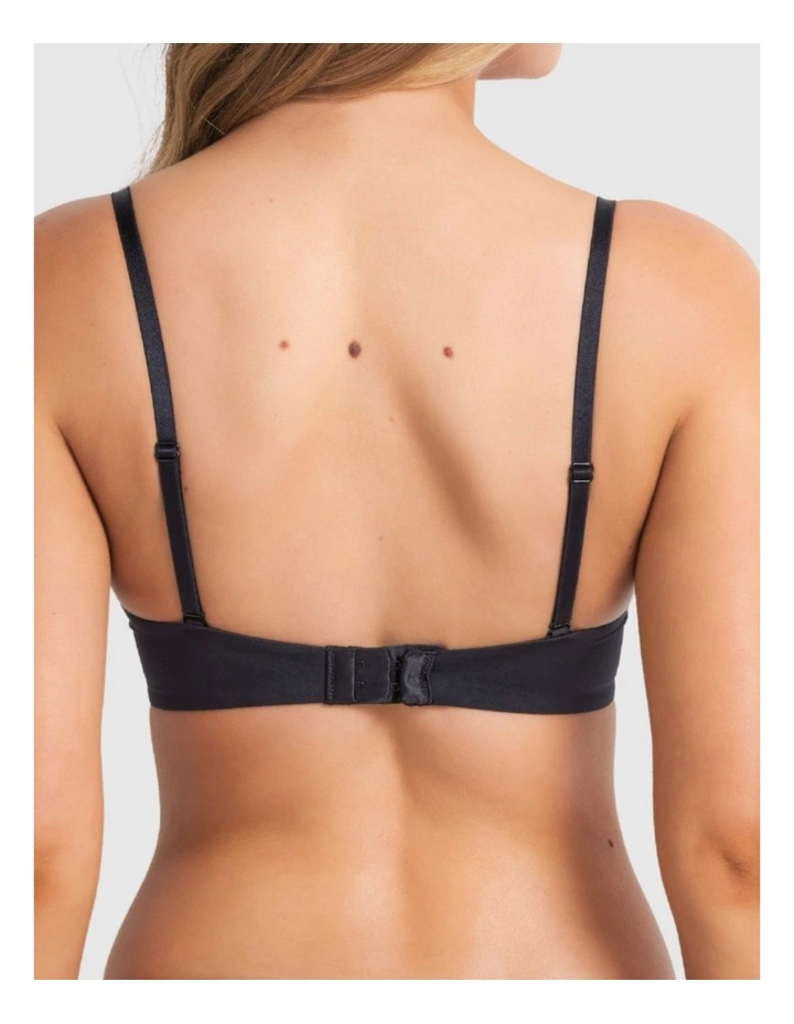 Attitude Push Up Plunge Bra in Black image 2