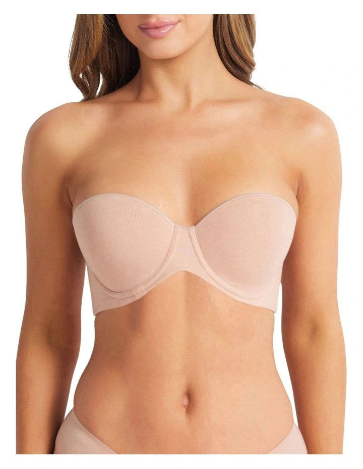 Cotton Strapless Bra in Cappucino image 1