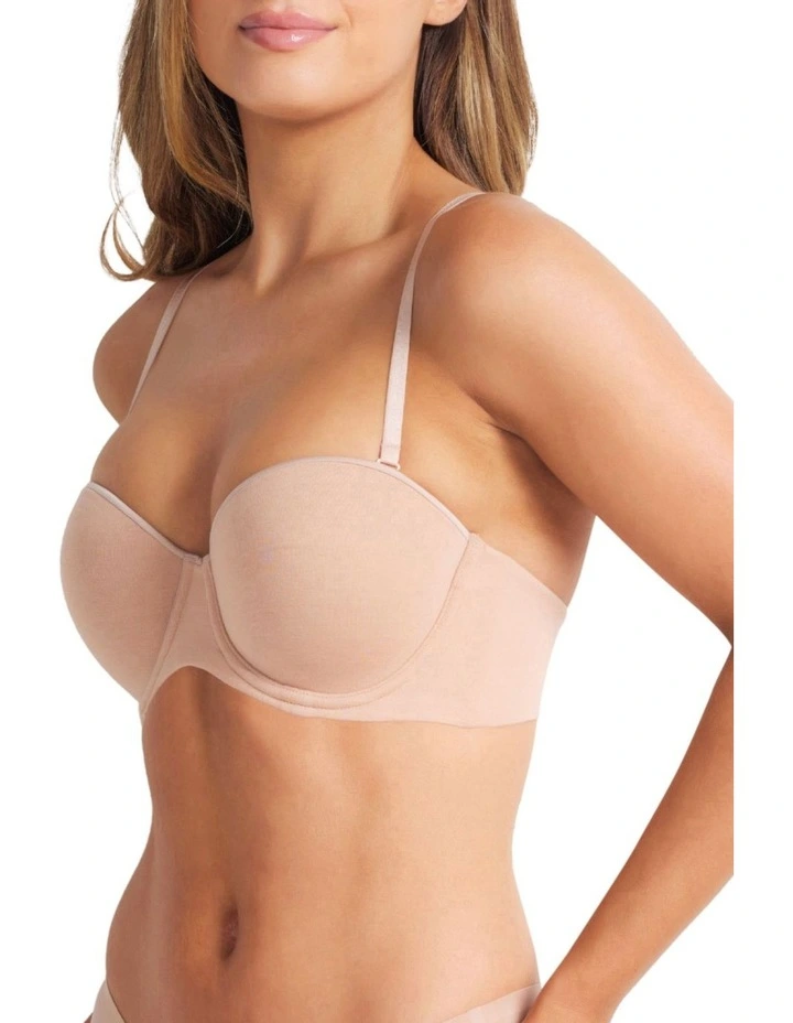 Cotton Strapless Bra in Cappucino image 5