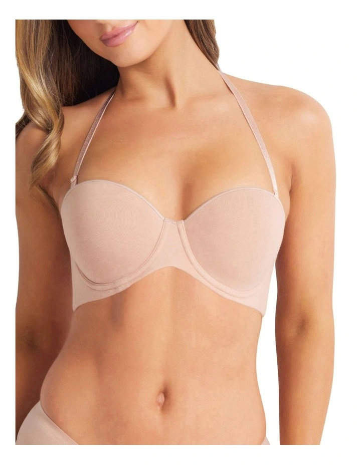 Cotton Strapless Bra in Cappucino image 6