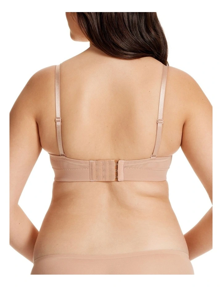 Sheer Support Full Coverage Strapless Bra in Beige image 3