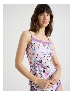 Everyday Lace Cami in Purple Floral Print