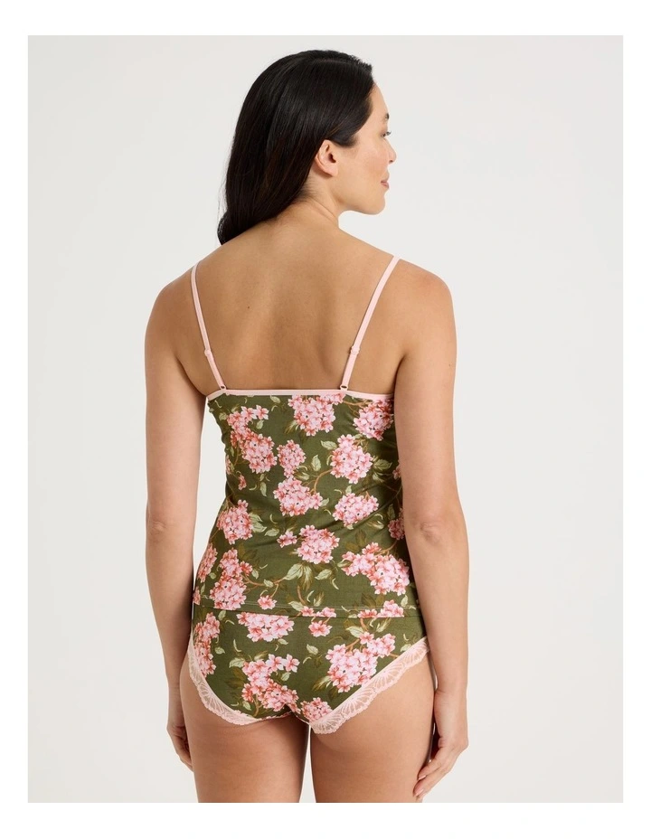 Everyday Lace Camisole in Green Pink Hydrangea Print image 5