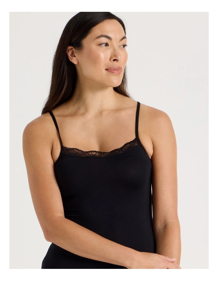 Lace Modal Camisole in Black image 2