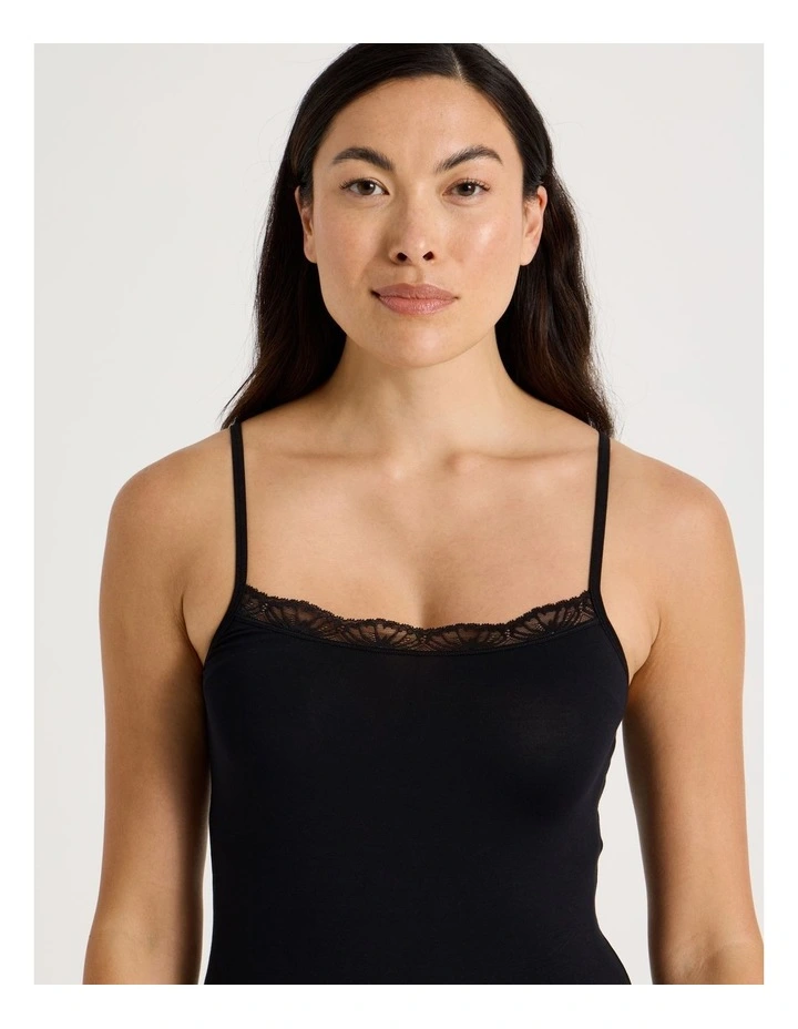 Lace Modal Camisole in Black image 4