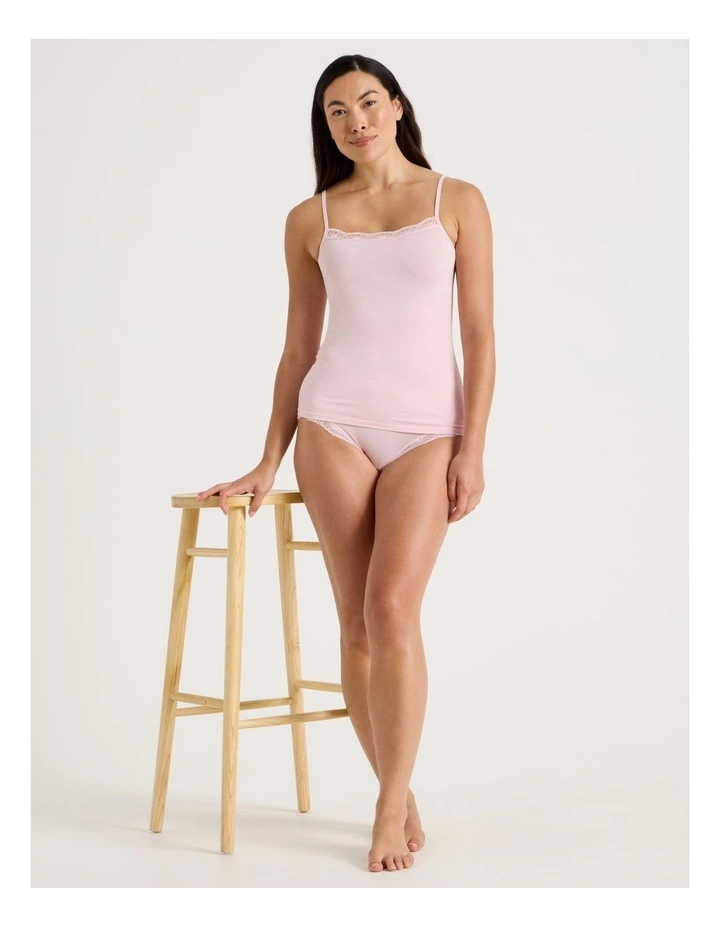 Lace Modal Camisole in Light Pink image 2