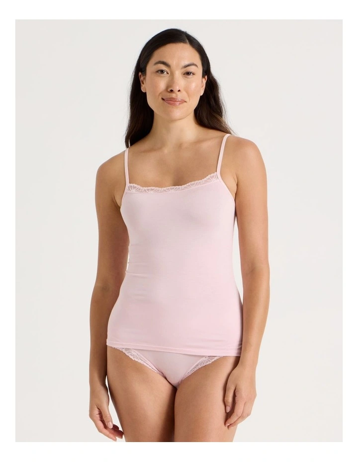 Lace Modal Camisole in Light Pink image 3
