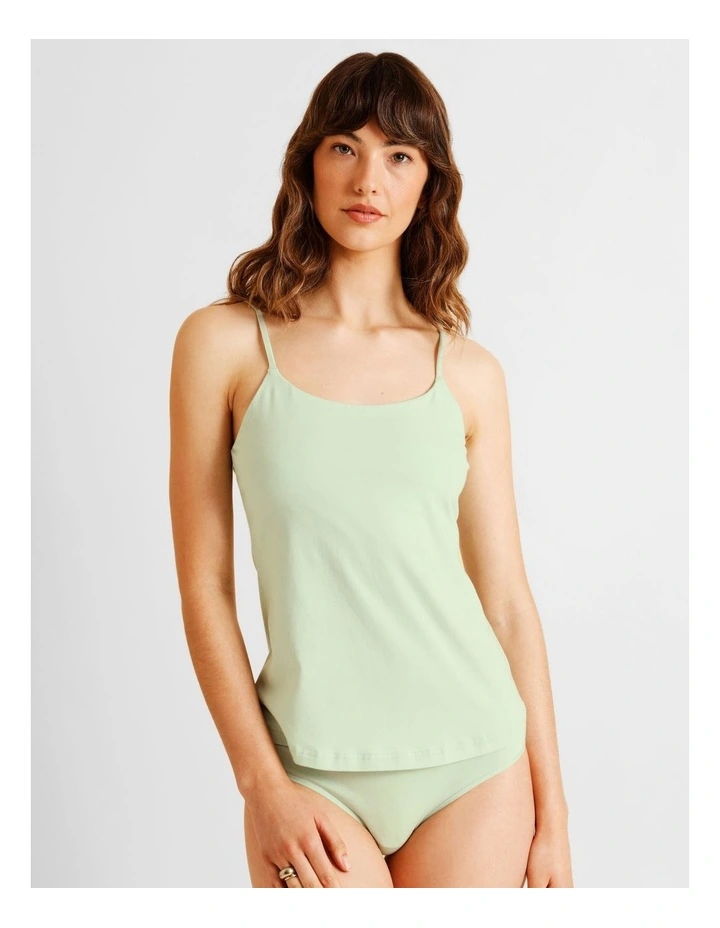 Organic Cotton Camisole in Green image 1